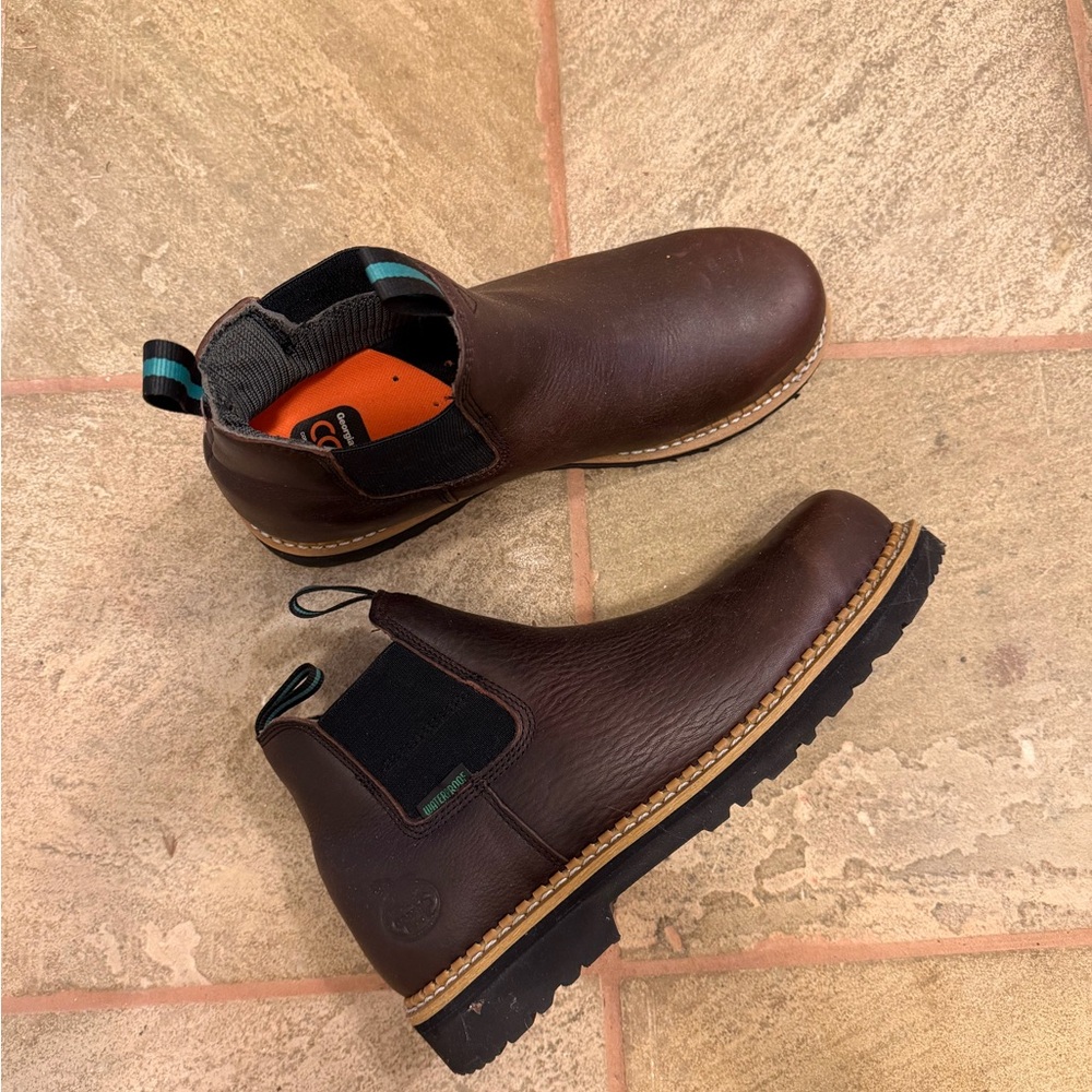GEORGIA BOOT MEN'S ROMEO WATERPROOF SLIP-ON WORK SHOES - STEEL TOE WITH INSOLES